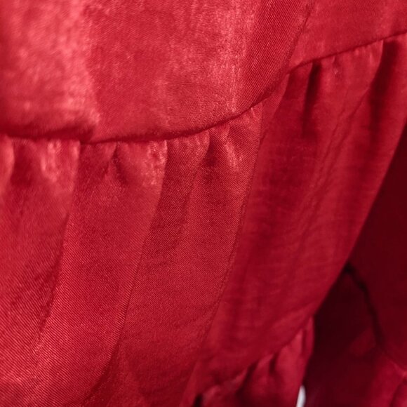 NEW MONTEAU Los Angeles red scallop dress size L @Z - Picture 5 of 12